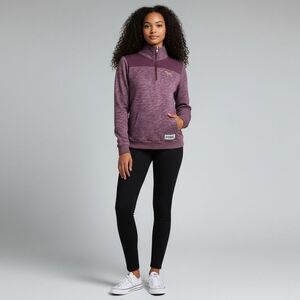 Victoria Secret LOVE PINK logo Solid Purple & Gray Sweet Quarter ZIP size XL